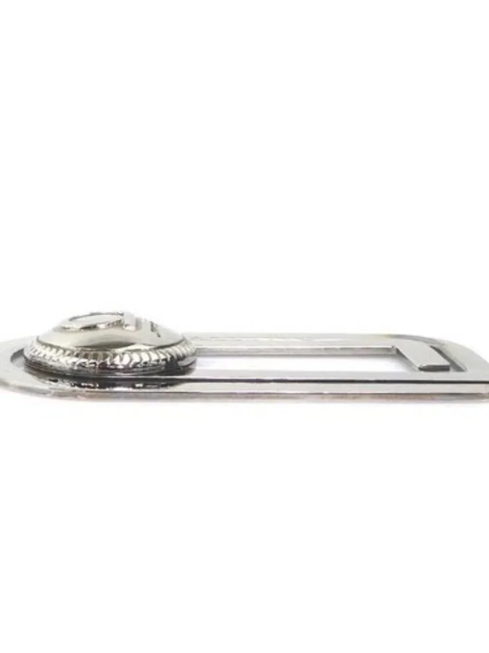 Auth Salvatore Ferragamo Gancini Money Clip Silver Metal - e61689a